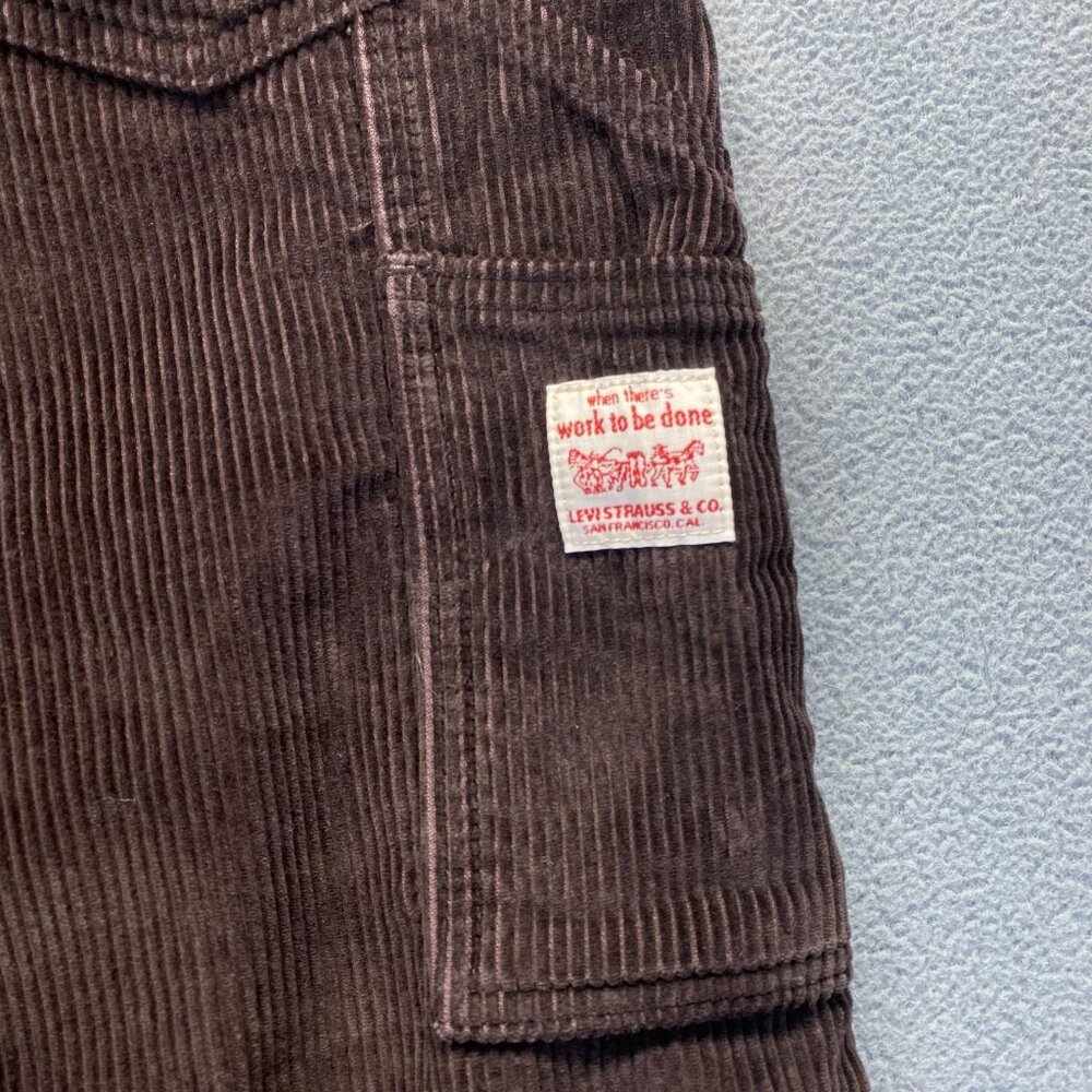 Levis 568 Loose Straight Carpenter Pants Brown Corduroy Workwear Size 38x34 - Picture 8 of 16